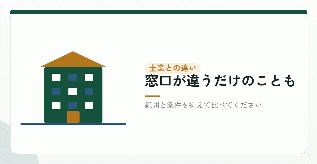 代行と、士業に直接頼む場合の違いを表したイラスト