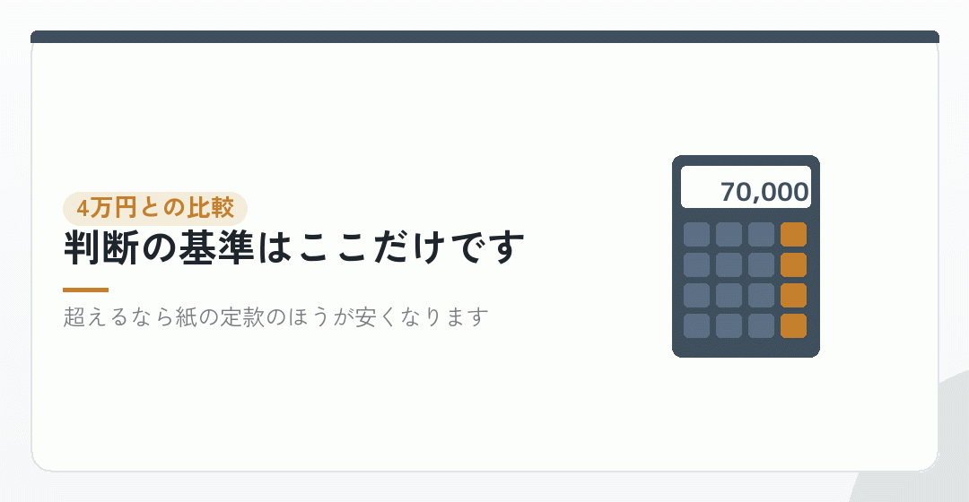 依頼料が4万円より安いかを確かめるを表したイラスト