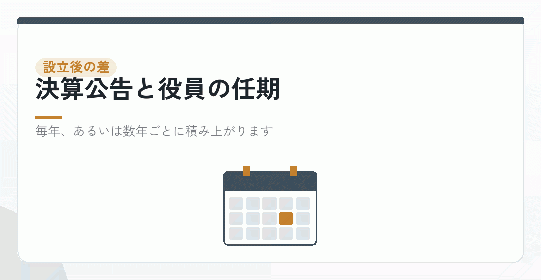 設立後にも差が続く。ただし共通の費用のほうが大きいを表したイラスト