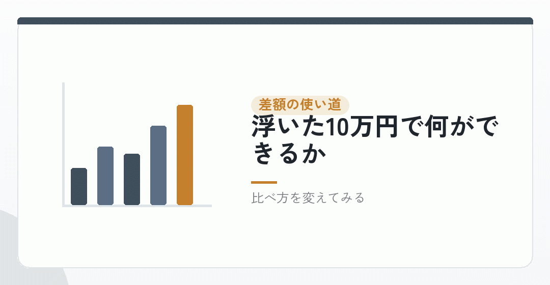 差額の使い道を考えると、判断しやすくなるを表したイラスト