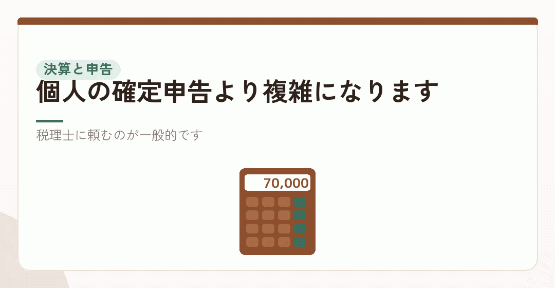決算と申告の手間が変わるを表したイラスト