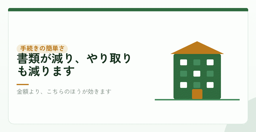 一人で作ると、手続きは簡単になるを表したイラスト