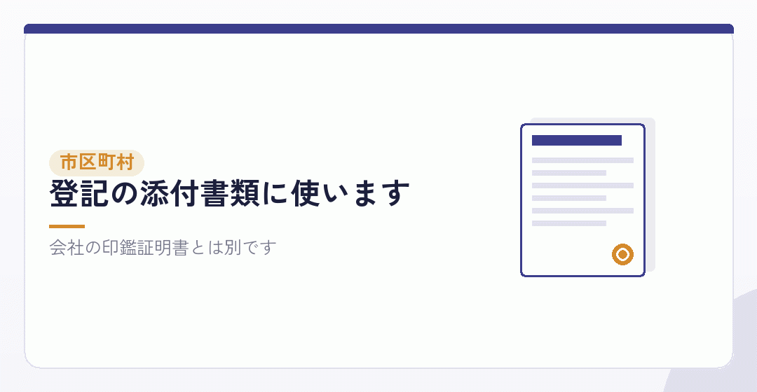 市区町村で払う:発起人個人の印鑑証明書を表したイラスト