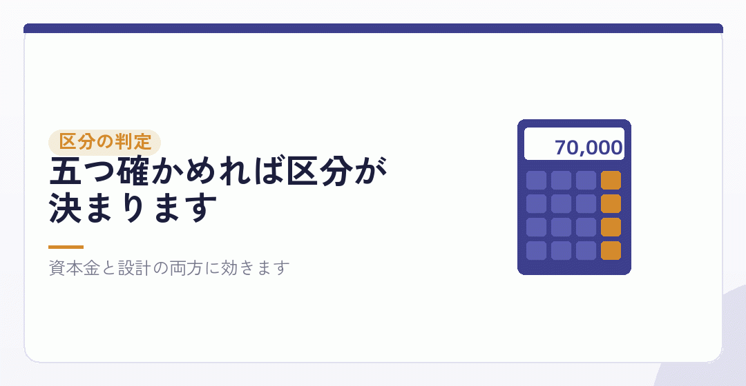 自分がどの区分に入るのかを判定するを表したイラスト