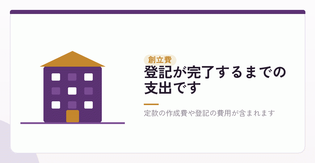 創立費:会社設立までにかかった費用を表したイラスト