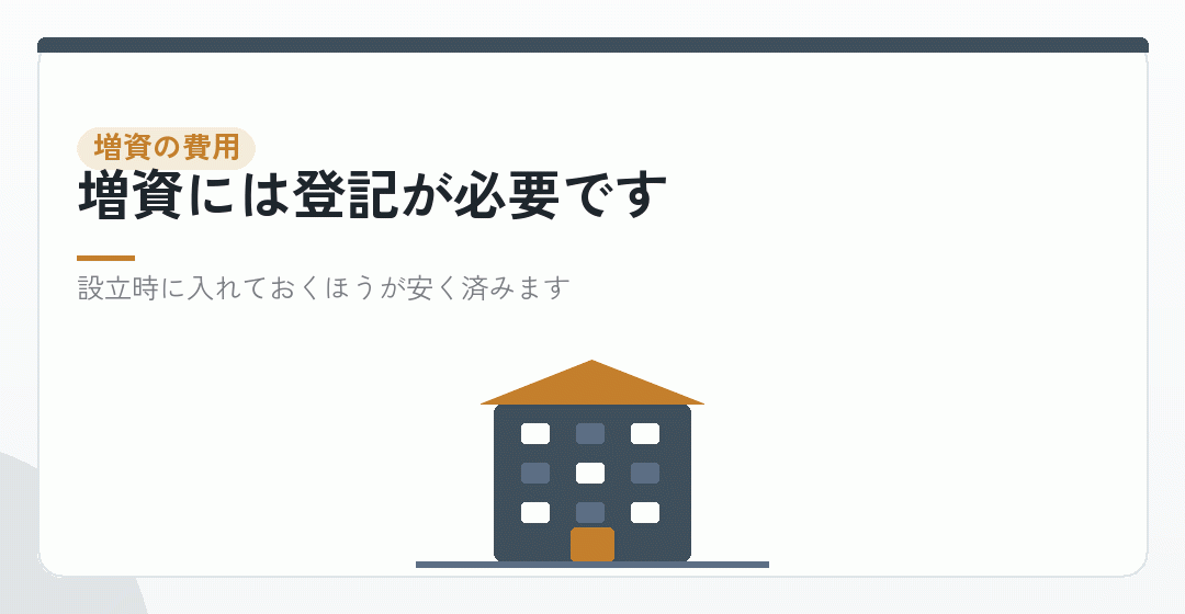 あとから資本金を増やすには、費用がかかるを表したイラスト