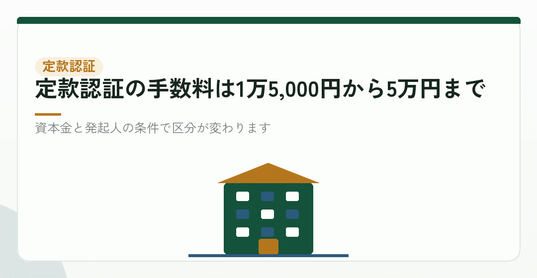 動かせない実費②：定款認証の手数料は、区分を間違えると相場を読み違えるを表したイラスト