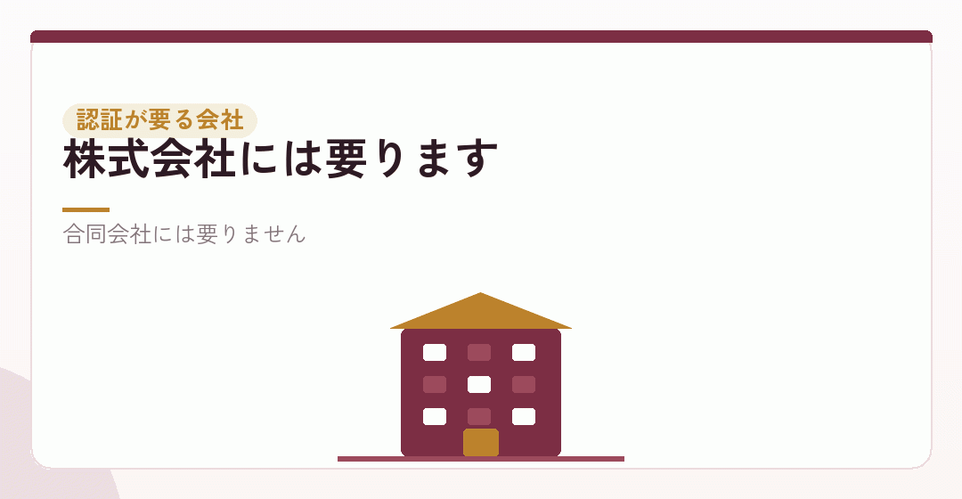定款認証が要るのは、どの会社かを表したイラスト