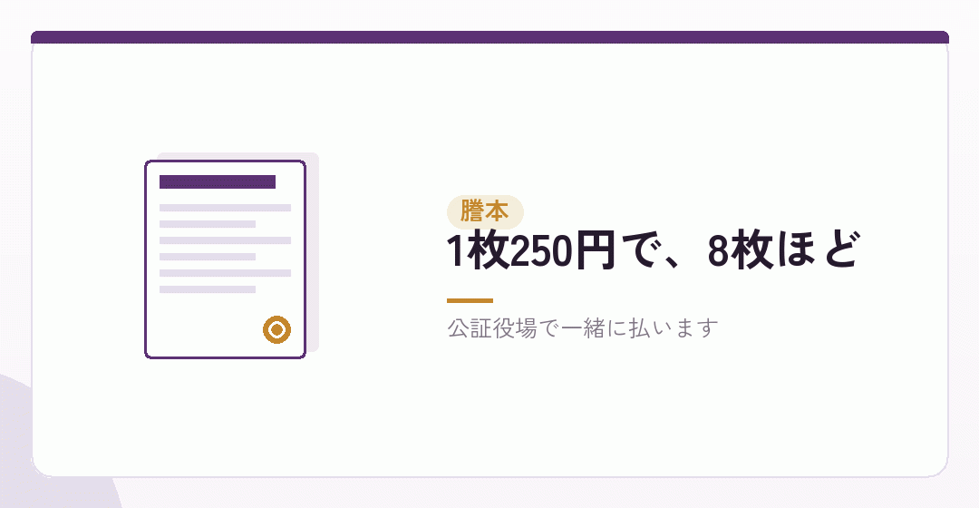 謄本の交付手数料も忘れずにを表したイラスト