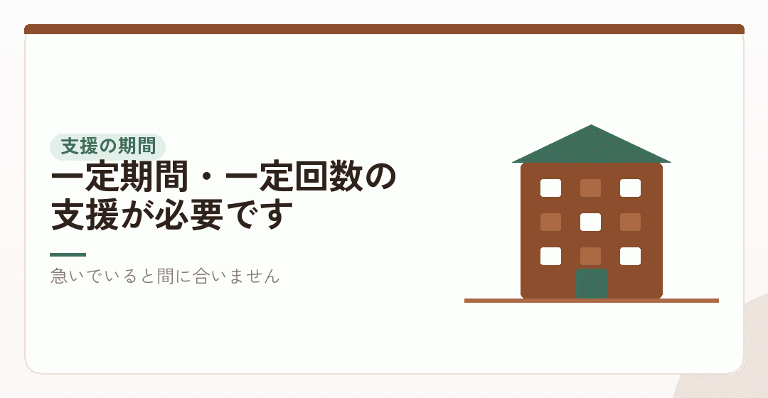 条件②:支援を受ける期間と回数を表したイラスト