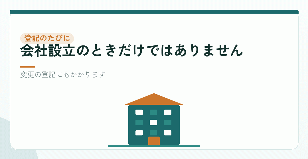 登録免許税は「登記をするたび」にかかるを表したイラスト