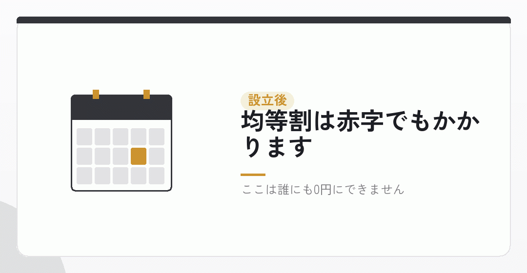 設立が0円でも、設立後は0円になりませんを表したイラスト