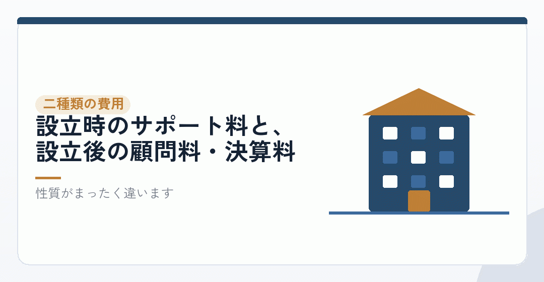 税理士に払う費用は、二種類あるを表したイラスト