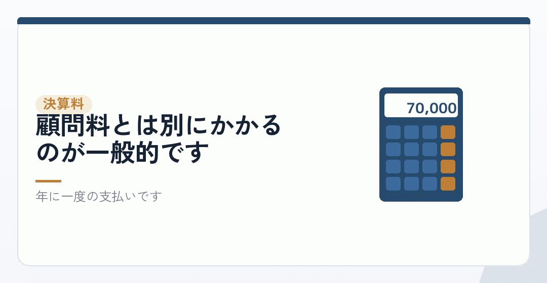 設立後の決算料:年に一度かかりますを表したイラスト