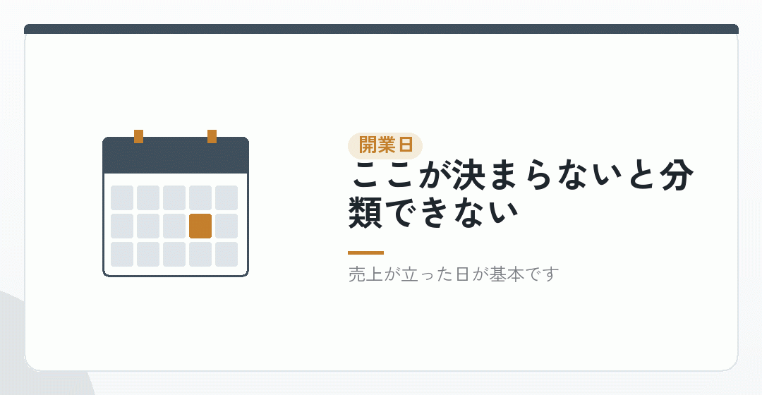 まず、営業を開始した日を決めるを表したイラスト