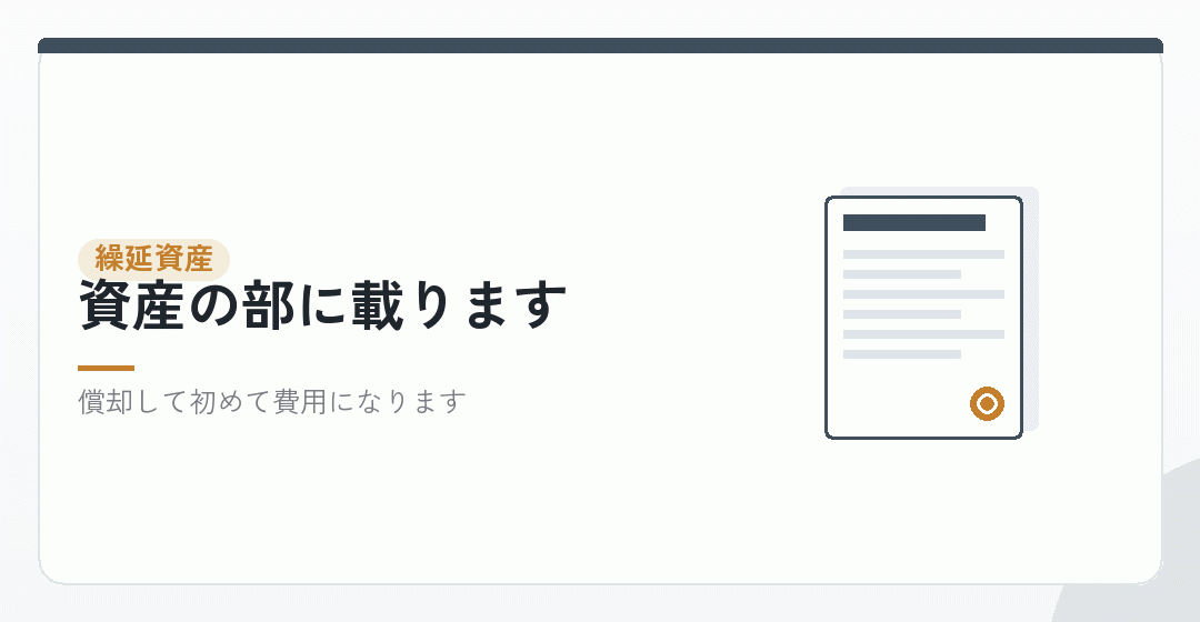 開業費は繰延資産なので、払った期には費用にならないを表したイラスト