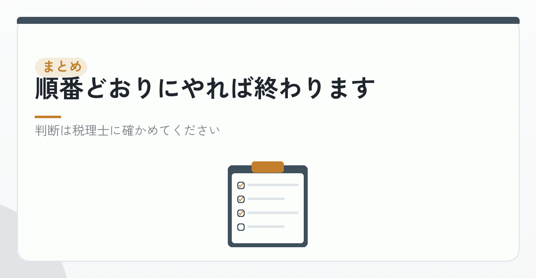 まとめ:開業日を決めて、繰延資産に置いて、利益が出た年に落とすを表したイラスト
