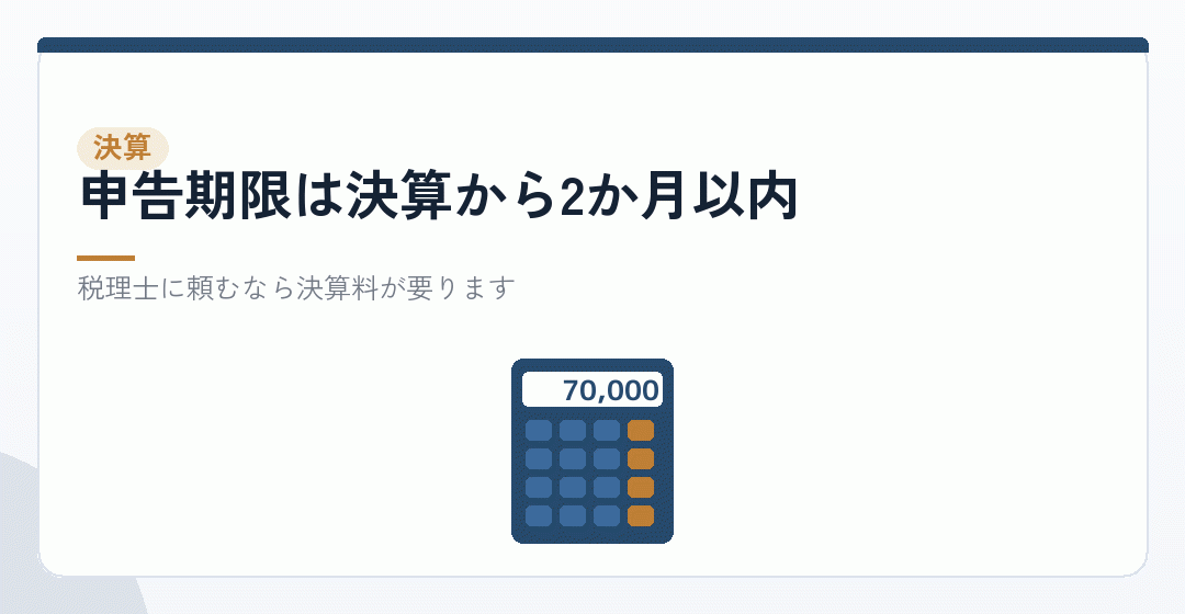 決算月と、その2か月後を表したイラスト