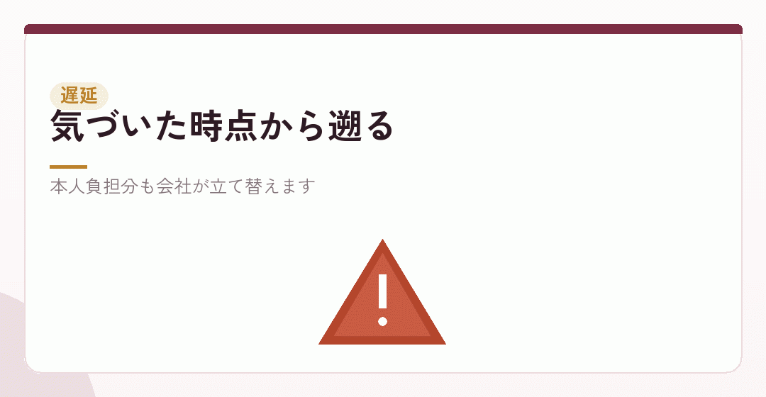 届出が遅れると、遡って徴収されるを表したイラスト