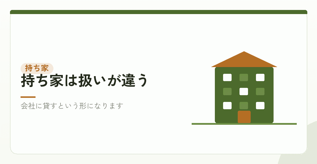 持ち家の場合と、バーチャルオフィスとの比較を表したイラスト